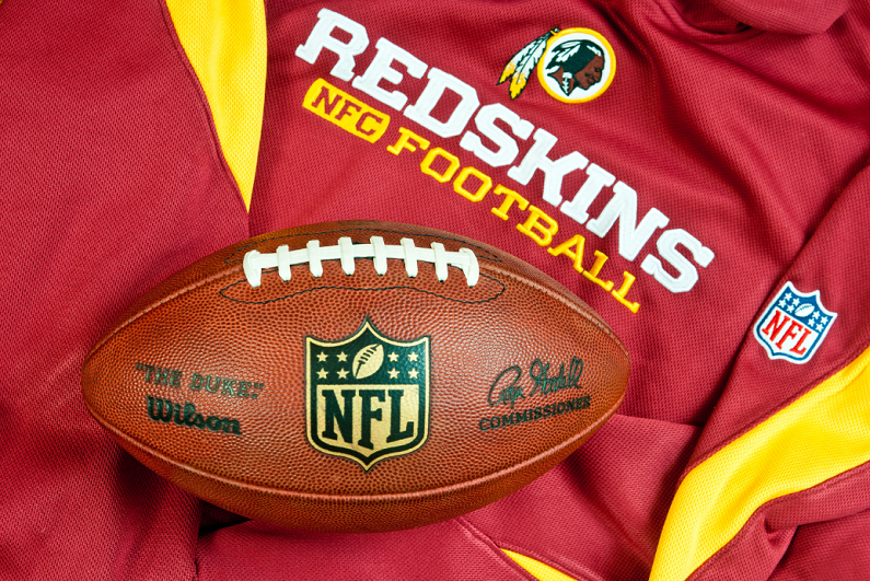 Washington Redskins club equipment with official NFL ball.