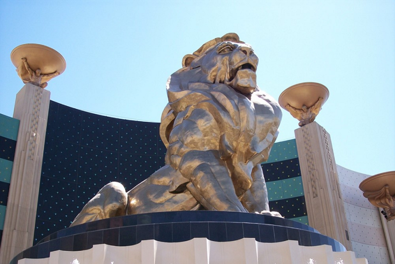 MGM Grand lion statue.