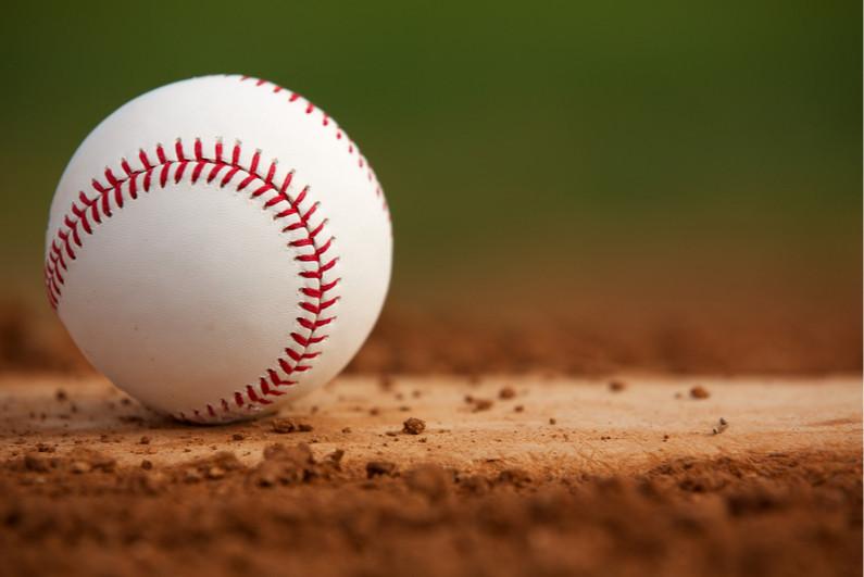 baseball on the infield dirt