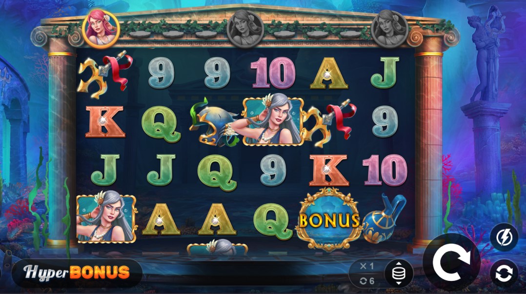 Pearls of Aphrodite slot reels by Kalamba Games