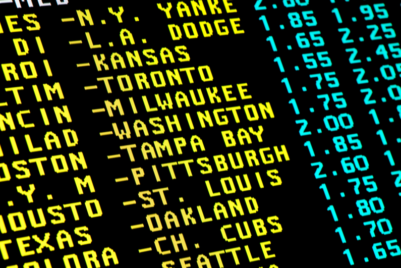 Baseball odds table