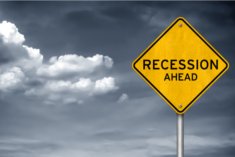 Recession Ahead sign